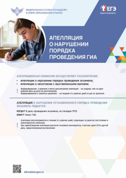 Апелляция о нарушении порядка при проведении ЕГЭ